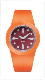 Alessi Unisex AL1001 Calumet Orange Polyurethane Watch