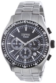 Esprit Men's ES102861001 Silver Stainless-Steel Quartz Watch with Black Dial