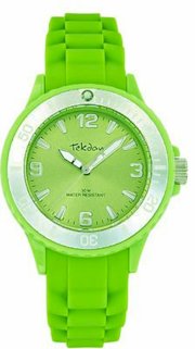 Tekday Women's 652936 Light Green Plastic Silicone Strap Sport Watch