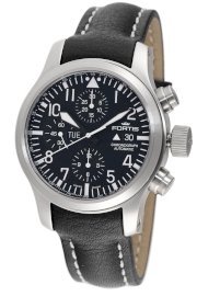 Fortis Men's 701.10.81 L.01 F-43 Flieger Chronograph Black Automatic Chronograph Date Leather Watch