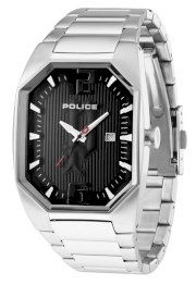 Police Women's PL-12895LS/02M Octane Octagon Black Dial Stainless Steel Watch
