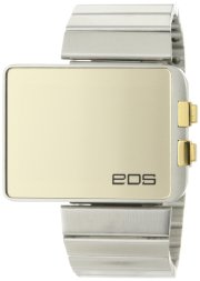 EOS New York Men's LEDW Mirror Display Digital Gold Watch