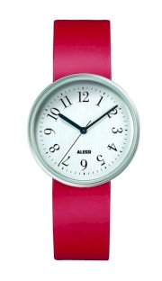 Record Leather Watch Face Small Red Record AL 6012