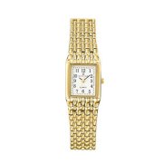 Certus Women's 631651 Rectangular Gold Tone Brass White Dial Watch