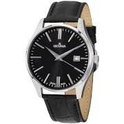Grovana Black Dial Stainless Steel Black Leather Mens Watch 1568.1537