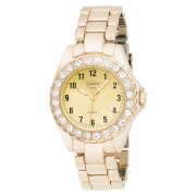 Golden Classic Women's 14639 Gold "Love Potion" Gold-Tone Circular Crystal Encrusted Watch