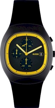 Alessi 21011 Unisex Black and Yellow Analog Sport Watch