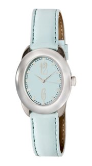 Women's Silver-Tone Baby Blue Patent Strap Watch # 6066SX