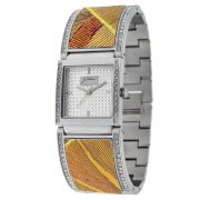 Gattinoni Women's W0242BSSSLV Caelum Square Crystal Pavé Dial Planetarium Bracelet Watch