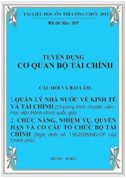 Tài liệu tuyển dụng cơ quan Bộ Tài Chính (câu hỏi và bài làm)