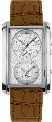 Jacques Lemans Format Dualtimer 1-1392b Men's Chronograph Silver Dial Watch