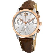 Grovana Men's 1722.9552 Dress Chronograph Analog Rose Gold Silver Watch