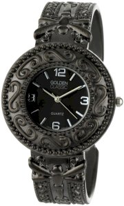 Golden Classic Women's 2245-black Time Dragonflys Black Metal Dragonfly Design Band Watch