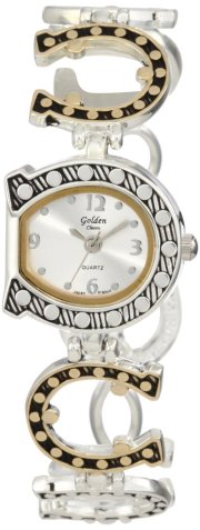 Golden Classic Women's 2149-TT Lucky Charm Two Tone Horse Shoe Shaped Watch