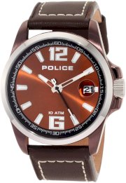Police Men's PL-12591JSBNS/65 Lancer Brown Dial Brown Leather Watch