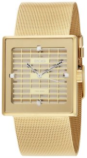 EOS New York Women's 303SGLD Petra Stainless Steel Mesh Gold Watch