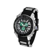  Aquaswiss Chronograph Swiss Quartz Large 50 MM Watch Balck Dial Stainless Steel Black Bezel Day Date #62XG0165