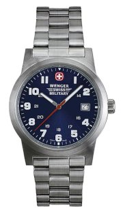 Wenger Swiss Military Men's 72908 Classic Field Blue Dial Steel Bracelet Military Watch