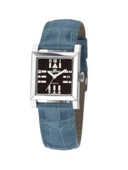 Fortis Women's 628.10.71 LC Spacematic Automatic Square Light Blue Leather Date Watch