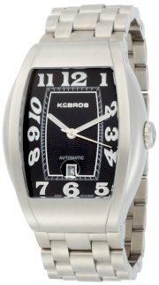 K&Bros Men's 9358-1 Steel Automatic Bold Watch 10ATM