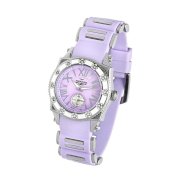  Aquaswiss 62LD014 Swissport Ladies Flower Watch with Diamonds Purple Rubber Strap