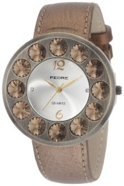 Pedre Women's 7720GX Antique Gold-Tone with Bronze Leather Strap Watch