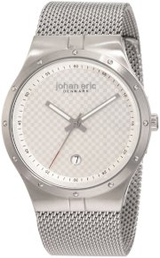 Johan Eric Men's JE3001-04-001B Skive Silver Mesh Stainless Steel Date Watch