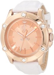 Juicy Couture Women's 1900939 Surfside Rose Gold Case White Leather Strap Watch