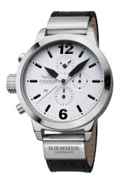  Haemmer Women's DHC-11 Secrets Black Leather Strap Chronograph Watch