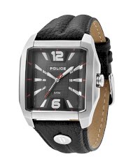 Police Men's PL-13398JS/61 Rewind Gray Dial Stainless-Steel Black Leather Watch