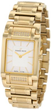 Pierre Petit Women's P-794G Serie Laval Yellow-Gold PVD Square Case Diamond Bracelet Watch