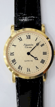  Đồng hồ dây da tròn nam Alexandre Christie