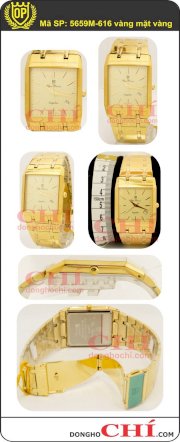 Đồng hồ đeo tay nam OP 5659M-616 vàng mặt vàng