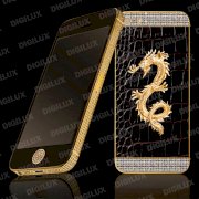 iPhone 5 Da rắn đính Rồng vàng 1