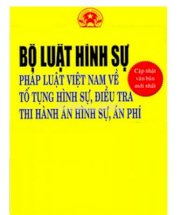 Bộ luật hình sự pháp luật Việt Nam về tố tụng hình sự, điều tra thi hành án hình sự, án phí và các văn bản hướng dẫn thi hành đến năm 2010