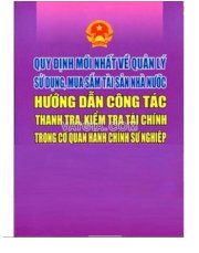  Quy định mới nhất về quản lý sử dụng, mua sắm tài sản nhà nước - hướng dẫn công tác thanh tra, kiểm tra tài chínhtrong cơ quan hành chính sự nghiệp