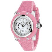 Glam Rock Women's GR11404 Palm Beach Collection Stainless Steel and Pink Rubber Watch