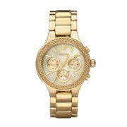 DKNY Women's NY8058 Gold Stainless-Steel Quartz Watch with Mother-Of-Pearl Dial