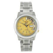 Seiko Men's SNKK29 Stainless Steel Analog with Gold Dial Watch