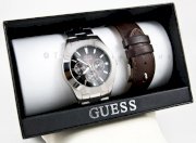 Guess G95424G Stainless Steel & Leather Watch Box Set