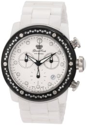 Glam Rock Women's GR50119D Aqua Rock Chronograph Diamond Accented White Dial Ceramic Watch
