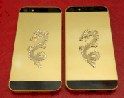 iPhone 5 Dragon Gold 24kt (Khảm Rồng Rubi và Kim Cương)