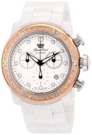 Glam Rock Women's GR50118D Aqua Rock Chronograph Diamond Accented White Dial Ceramic Watch