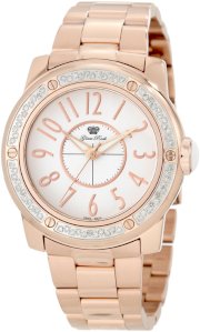 Glam Rock Women's GR50009D Aqua Rock Diamond Accented White Dial Rose Gold Ion-Plated Stainless Steel Watch