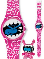 Swatch Watch, Unisex Swiss Shout Out Pink Printed Graphic Plastic Strap 34mm GP133