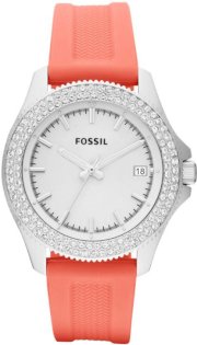 Fossil Watch, Women's Retro Traveler Coral Silicone Strap 36mm AM4464