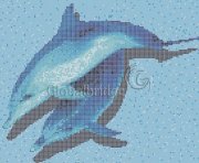 Mosaic kính họa tiết cá heo HAVALI BC09