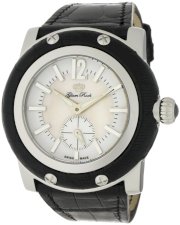 Glam Rock Women's GRD1012AB Miami Mother-Of-Pearl and White Dial Black Alligator Watch