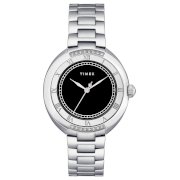 Timex Women's T2M595 Diamond Accented Silver-Tone Stainless Steel Bracelet Watch