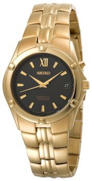 Seiko Men's SNQ070 Perpetual Calendar Gold-Tone Watch